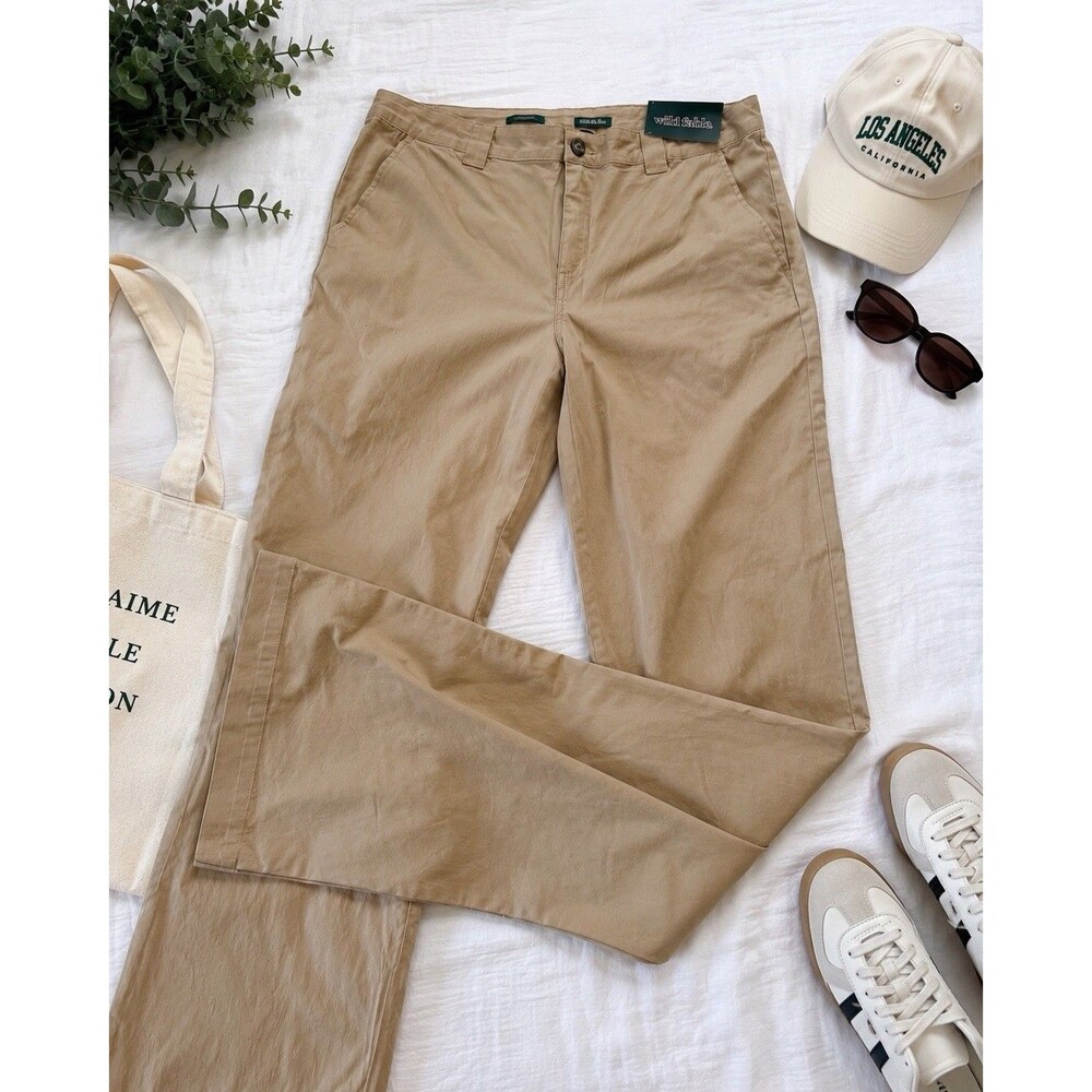 Wild Fable Womens Low Rise Flare Pants Beige Khaki Size 18 34x31 NWT